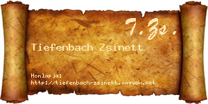 Tiefenbach Zsinett névjegykártya